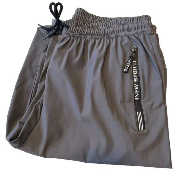 MENS 2 POCKET SWEATPANTS GYM SPORTS WORKOUT SWEAT PANTS S-M DARK GRAY GREAT COND - Picture 4 of 12